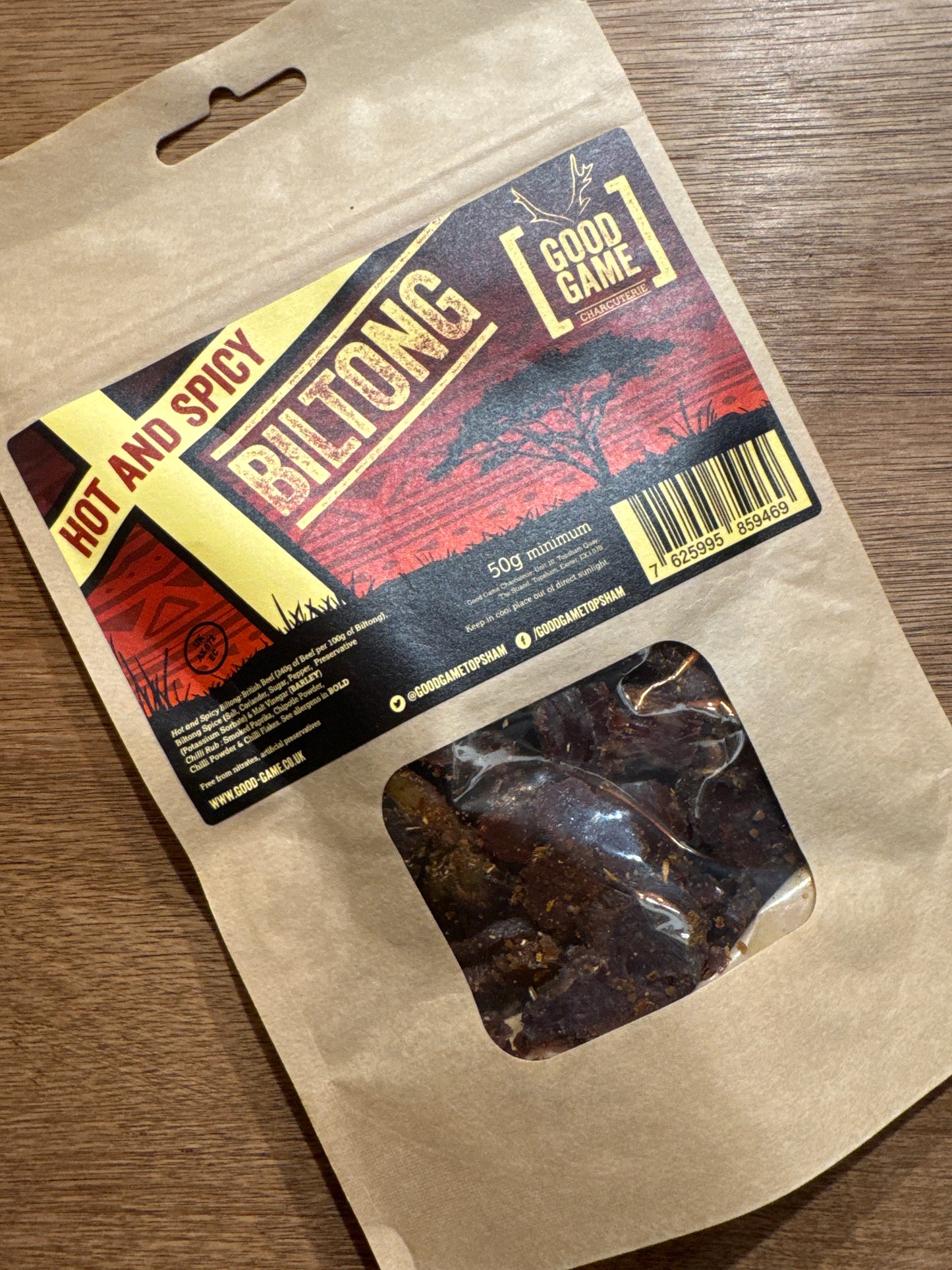 Good Game Hot and Spicy Biltong - 50g pack